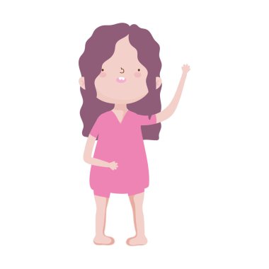 cute little girl happy cartoon character