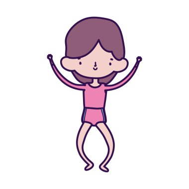 cute little girl happy cartoon character