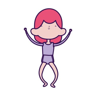 cute little girl happy cartoon character