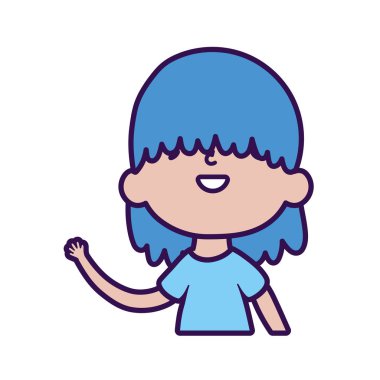 Sevimli küçük çocuk çizgi film karakteri portresi