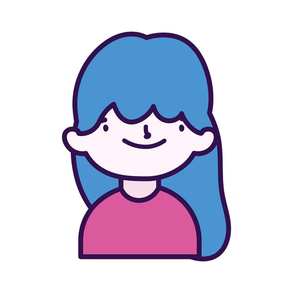 Roztomilý holčička šťastný karikatura charakter portrét — Stockový vektor