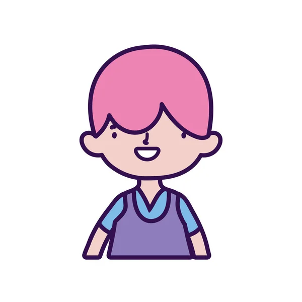 Lindo pequeño personaje de dibujos animados para niños retrato — Vector de stock