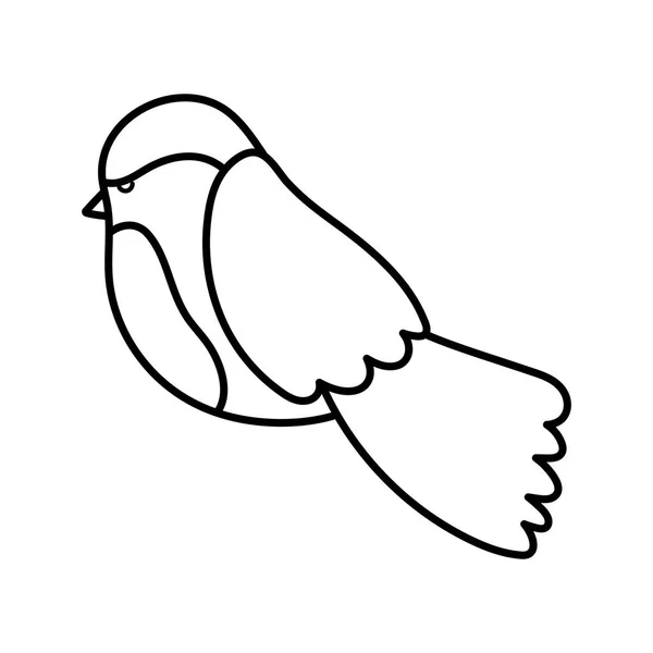 Şirin kuş doğası hayvan ikonu kalın çizgi — Stok Vektör