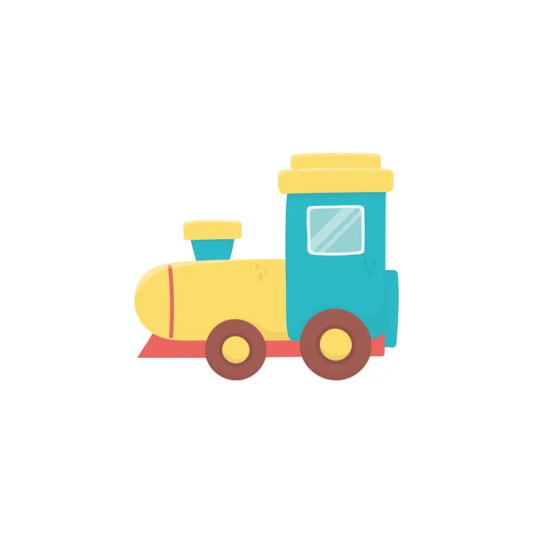 Kids toy, plastic train wagon object icon — Stock Vector