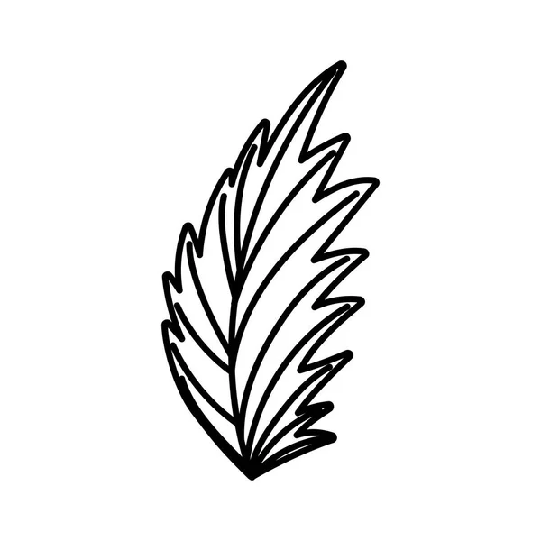 Folha de palma folhagem natureza decoração ícone linha estilo — Vetor de Stock