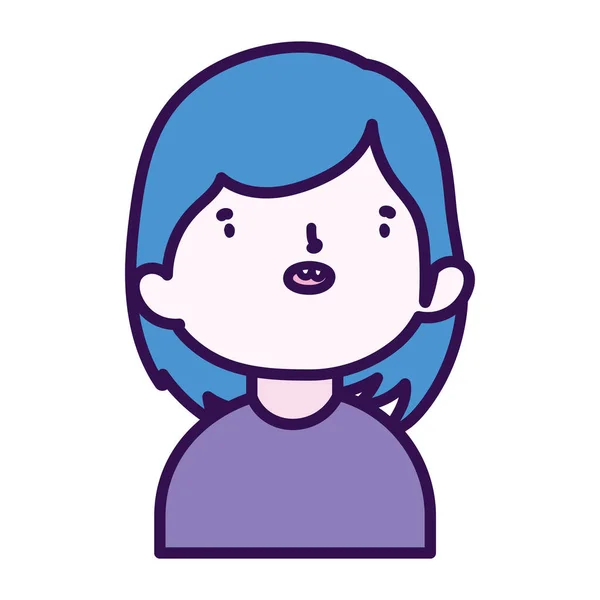 Lindo pequeño personaje de dibujos animados para niños retrato — Vector de stock