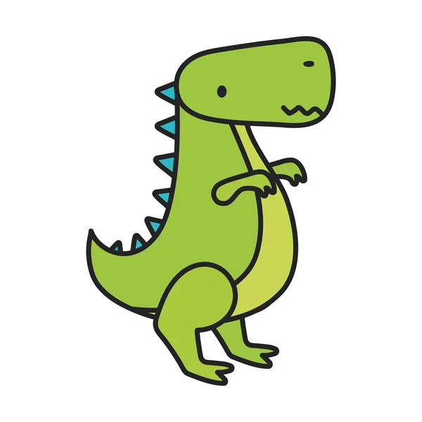 Kids toy, green dinosaur animal icon — Stockový vektor