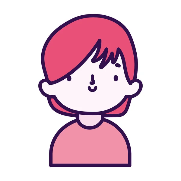 Lindo pequeño personaje de dibujos animados para niños retrato — Vector de stock