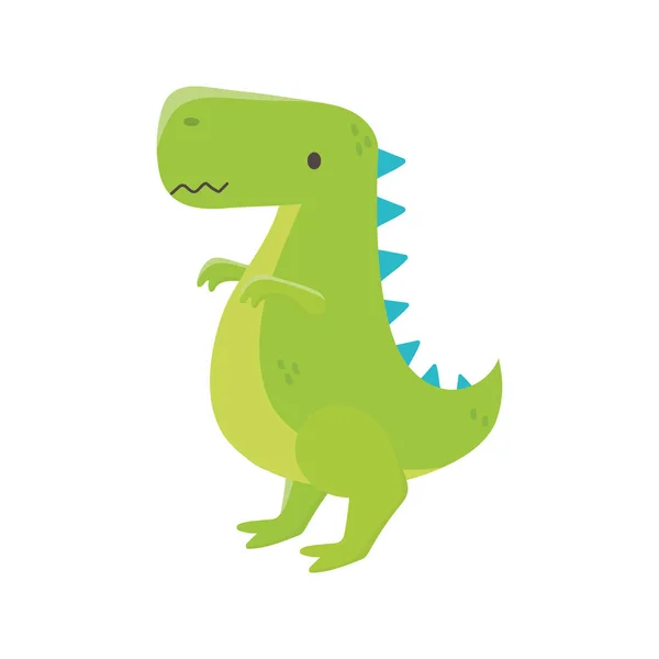 Kids toy, green dinosaur animal icon — Image vectorielle