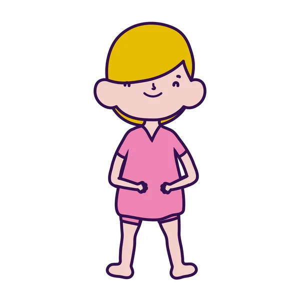 Niedlicher kleiner Junge Zeichentrickfigur Design — Stockvektor