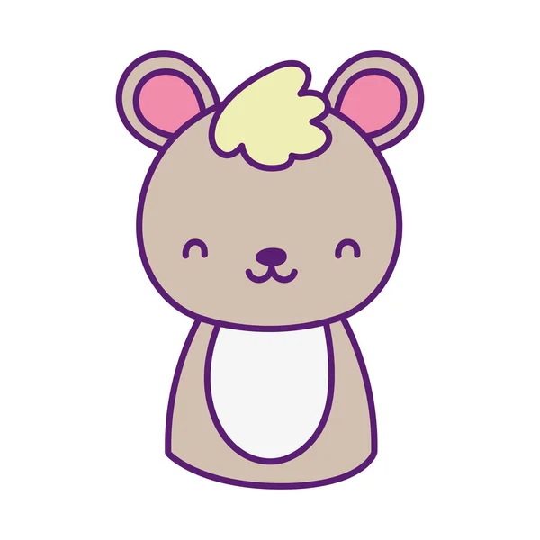 Cute teddy bear toy cartoon icon — Vector de stock