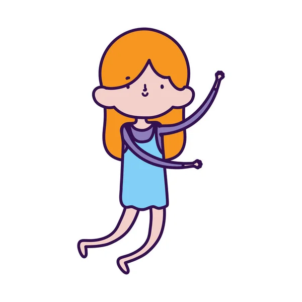 Cute little girl happy cartoon character — Image vectorielle