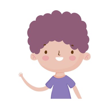 Sevimli küçük çocuk çizgi film karakteri portresi