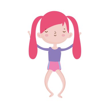 cute little girl happy cartoon character