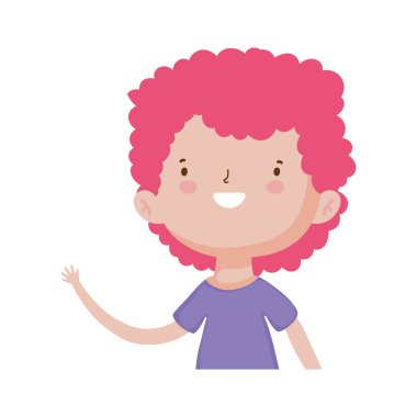 Sevimli küçük çocuk çizgi film karakteri portresi