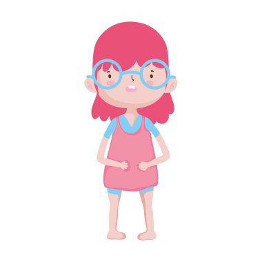cute little girl happy cartoon character