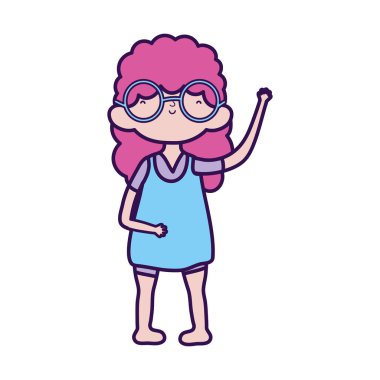 cute little girl happy cartoon character