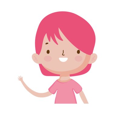 Sevimli küçük çocuk çizgi film karakteri portresi