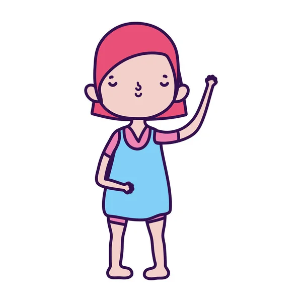 Cute little girl happy cartoon character — Vector de stock