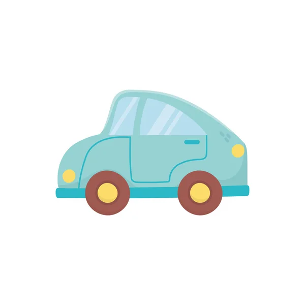 Kids toy, blue car transport plastic icon — Stock Vector