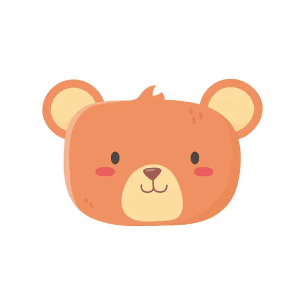 Kids toy, cute teddy bear head icon — Stockvector