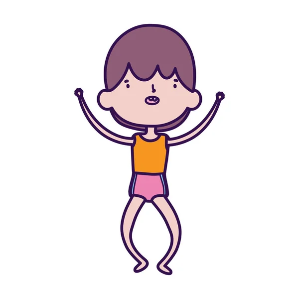 Carino piccolo ragazzo cartone animato personaggio design — Vettoriale Stock