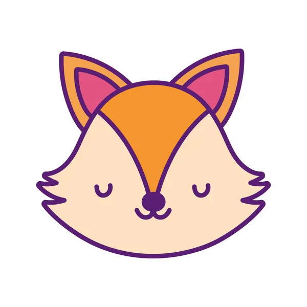 Cute fox face toy cartoon character icon — Archivo Imágenes Vectoriales