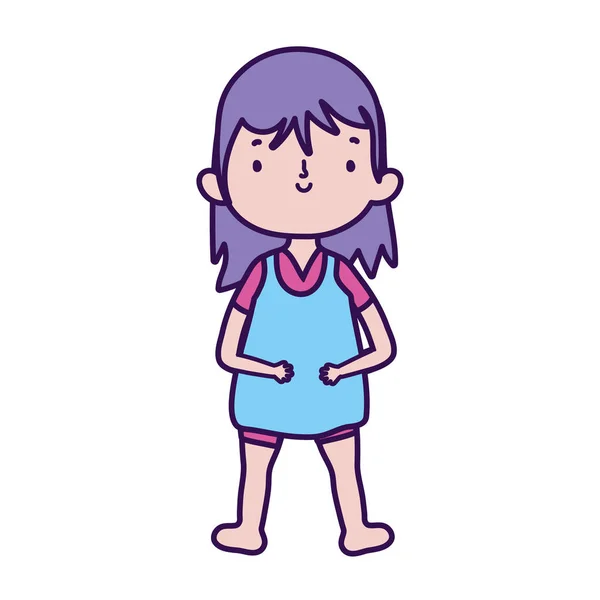 Cute little girl happy cartoon character — ストックベクタ