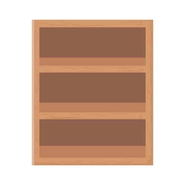 Wooden shelf furniture storage icon — Wektor stockowy