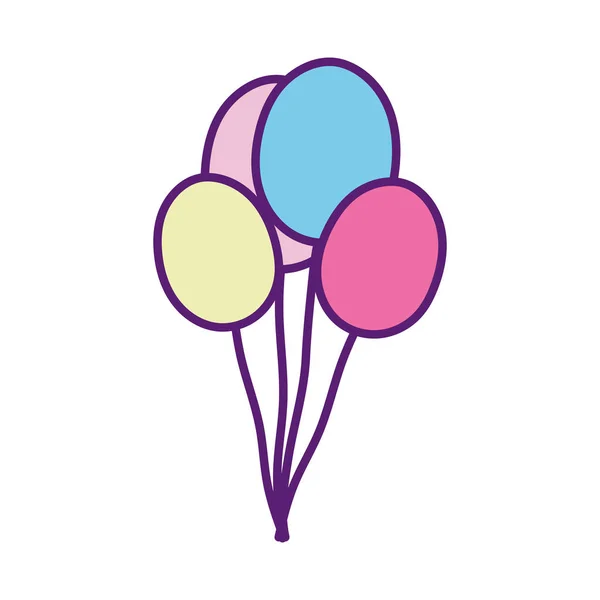 Party decoration bunch balloons celebration — Vetor de Stock