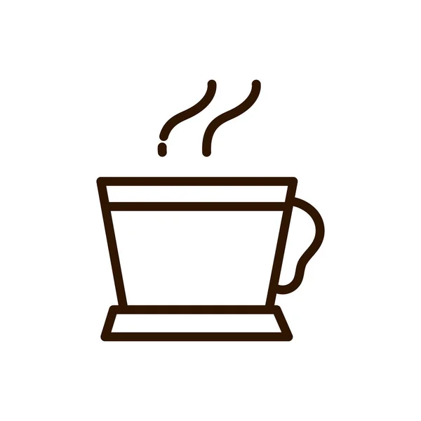 Heiße Kaffeetasse Aroma Drink Linie Design — Stockvektor