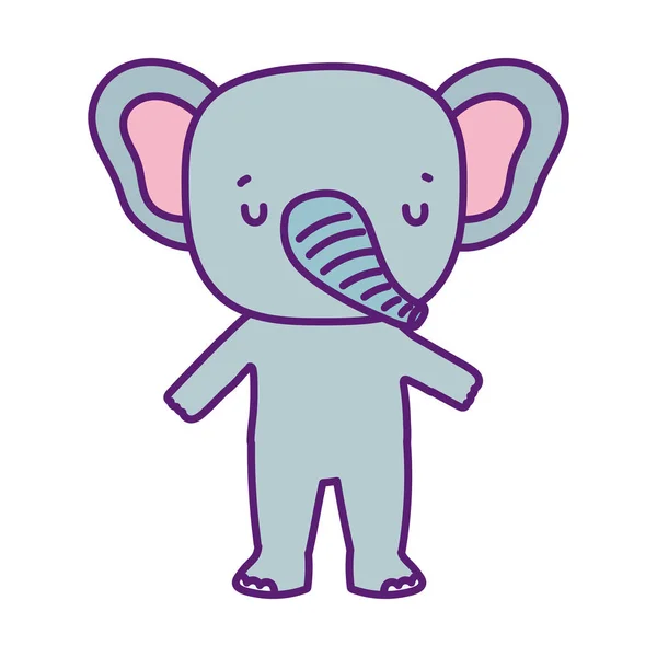 Cute elephant animal wildlife cartoon — стоковый вектор