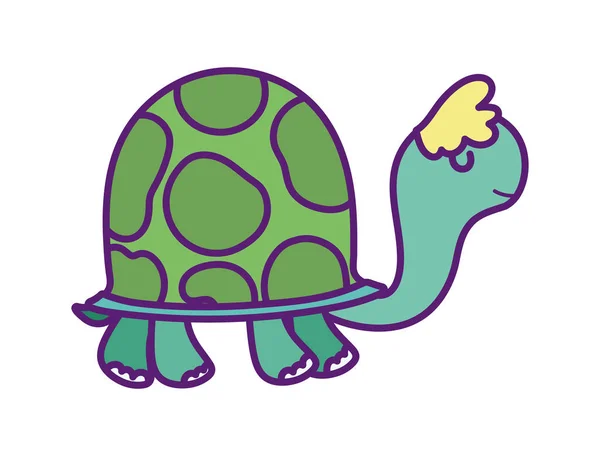 Baby dusch söt sköldpadda djur tecknad — Stock vektor