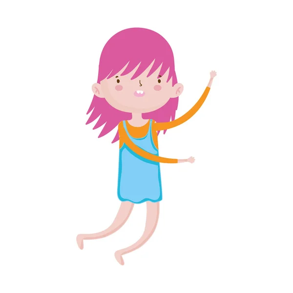 Cute little girl happy cartoon character —  Vetores de Stock