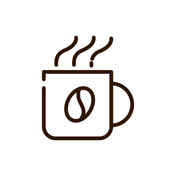 Hot coffee cup beverage line design — стоковый вектор