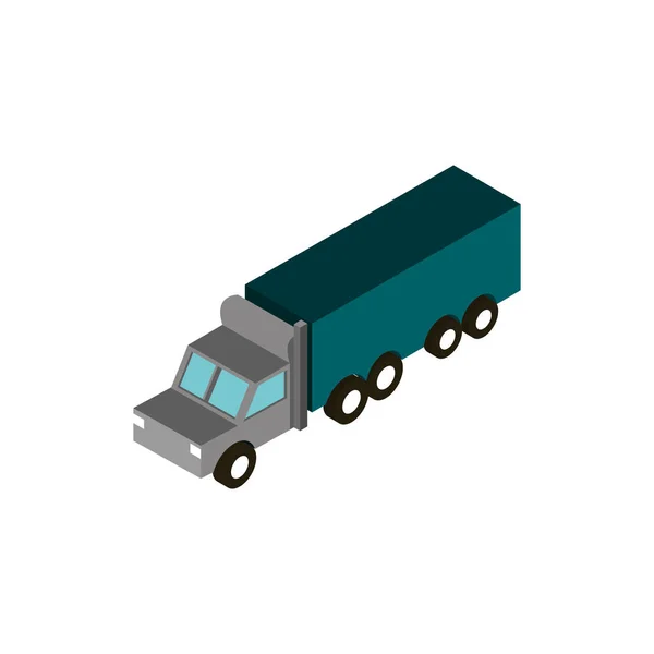 Иконка изометрического транспортного средства грузовой контейнер — стоковый вектор