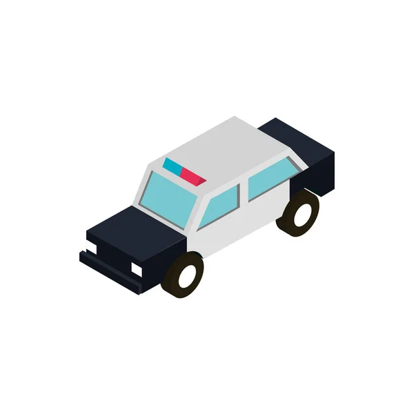 Vervoer politie auto voertuig isometrische pictogram — Stockvector