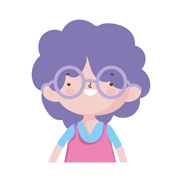 Lindo pequeño personaje de dibujos animados para niños retrato — Vector de stock