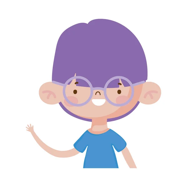 Cute little boy cartoon character portrait — Stock Vector