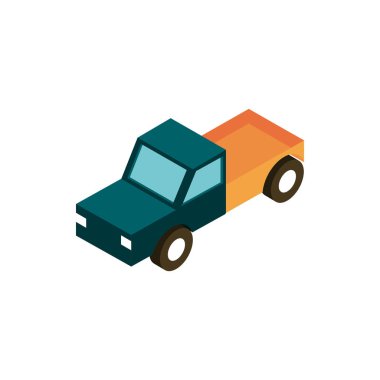 transport pickup vehicle isometric icon