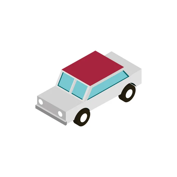 White car sedan transport vehicle isometric icon — Stock vektor