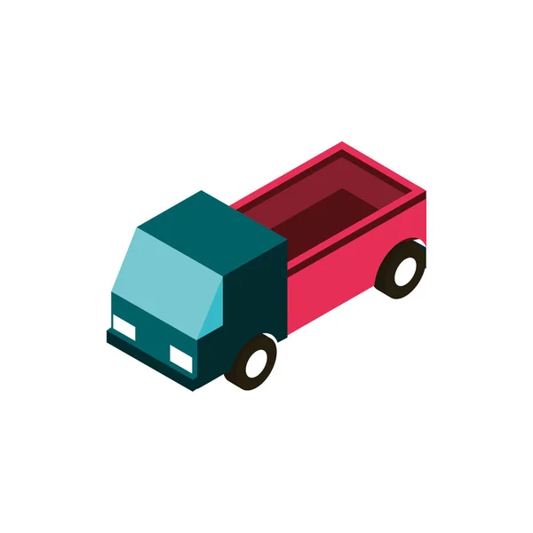 Pickup truck transport vehicle isometric icon — Stock Vector