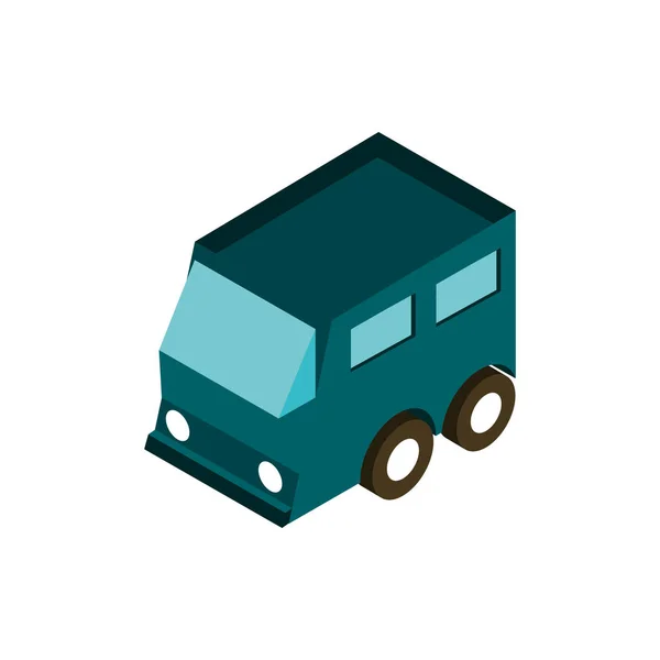 Compact car transport vehicle isometric icon — Stock Vector