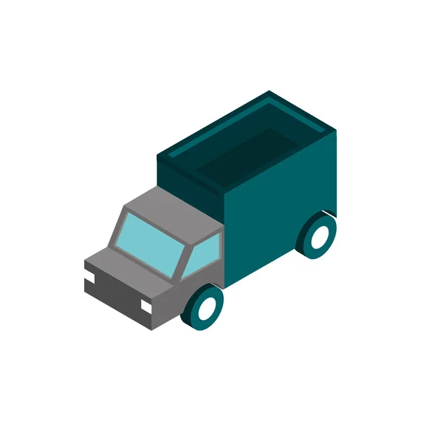 Transport truck vehicle isometric icon — Stock Vector