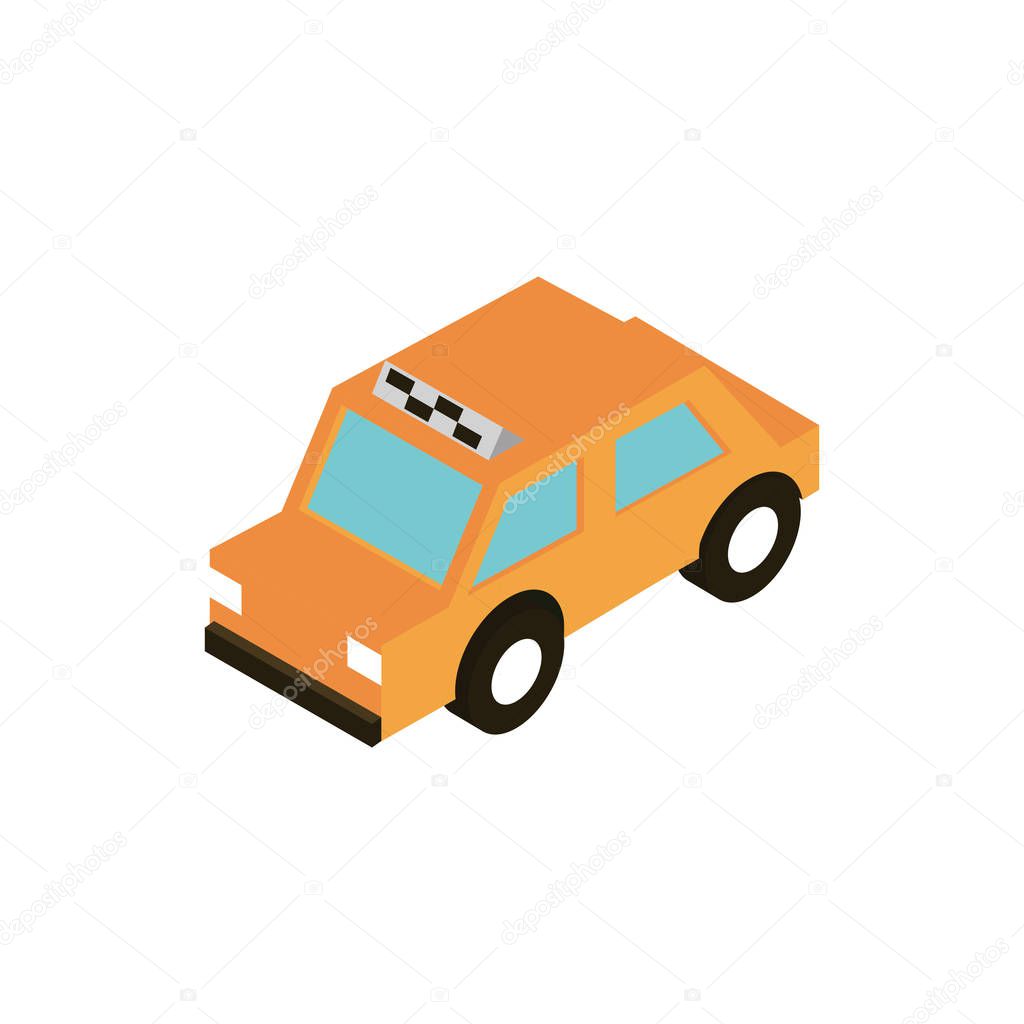 transport taxi public vehicle isometric icon