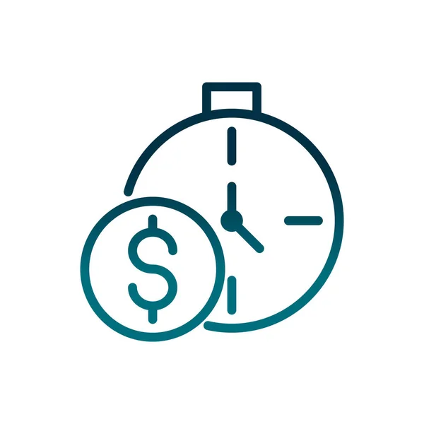 Економіка бізнес гроші монета час годинник градієнтна лінія — стоковий вектор
