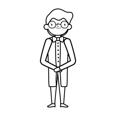 Damat, çizgi film karakteri, kalın çizgili.
