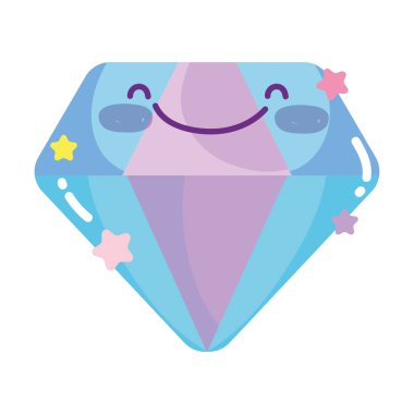 Sosyal ağlar karikatür elmas mücevher simgesi