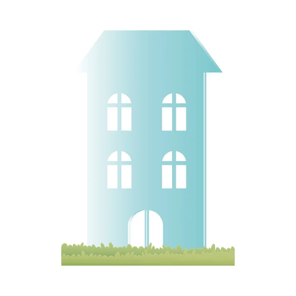 House facade exterior architectute icon gradient design — Stockvektor