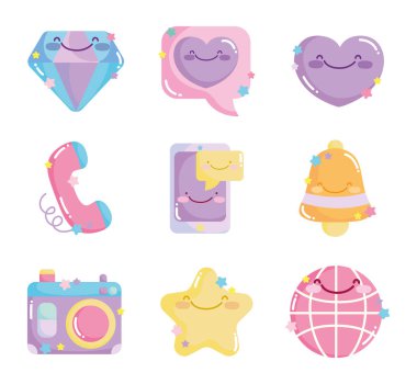 Sosyal ağlar çizgi film simgeleri koleksiyonu